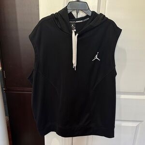 Jordan Black Sleeveless Hoodie with Logo